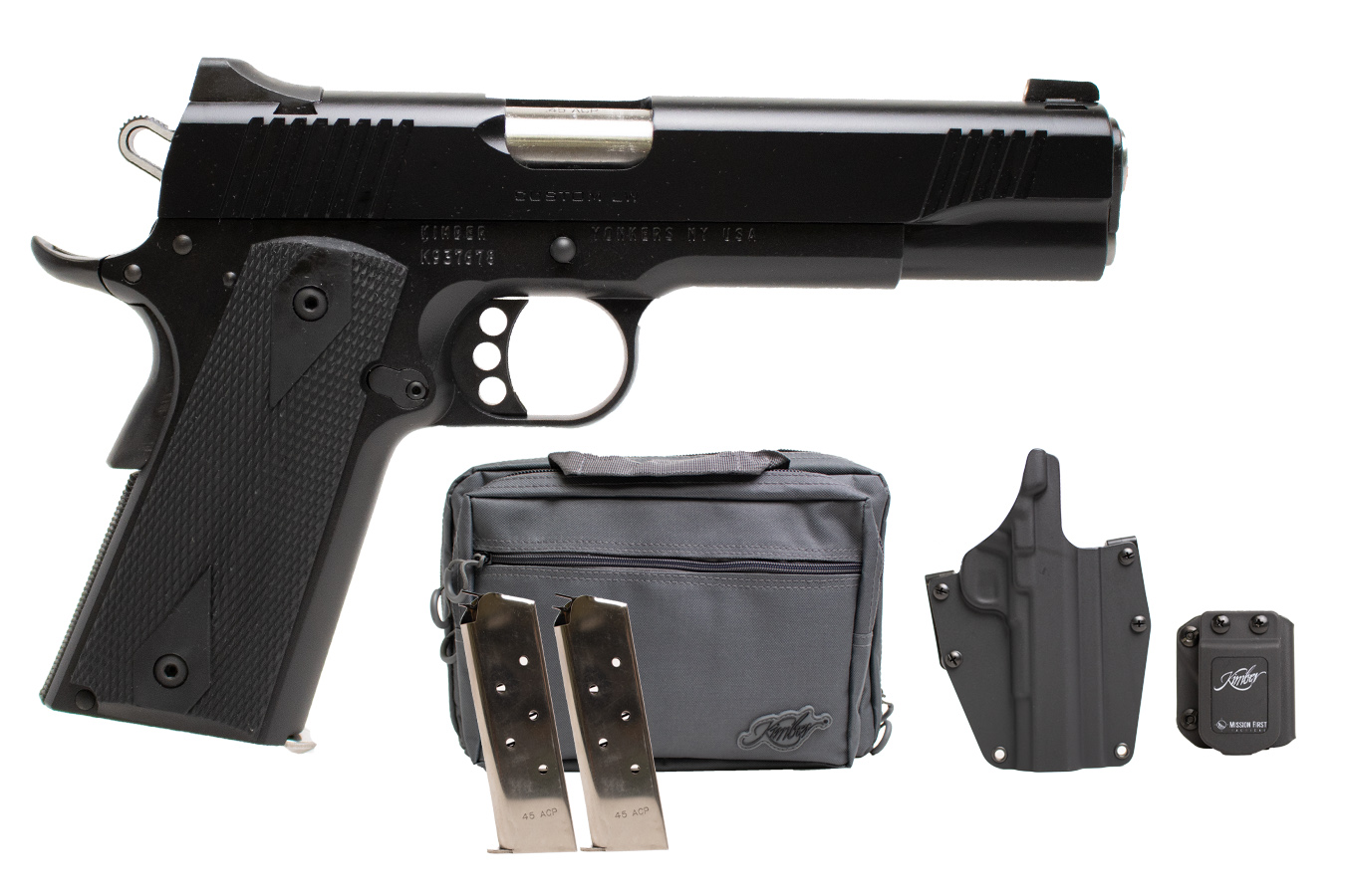 No. 6 Best Selling: KIMBER 1911 CUSTOM II 45 ACP BLACK 5 IN BBL 3 MAG BAG/HOLSTER/MAG POUCH