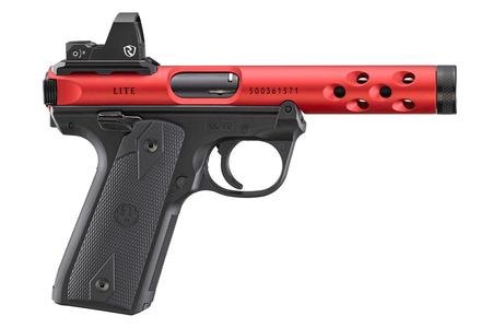 RUGER MKIV 22/45 22LR 4.4 IN THREADED BBL RED ANODIZED RITON OPTIC