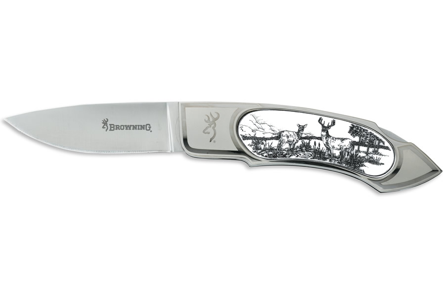 Browning Scrimshaw Whitetail Folding Knife Sportsman's Outdoor Superstore