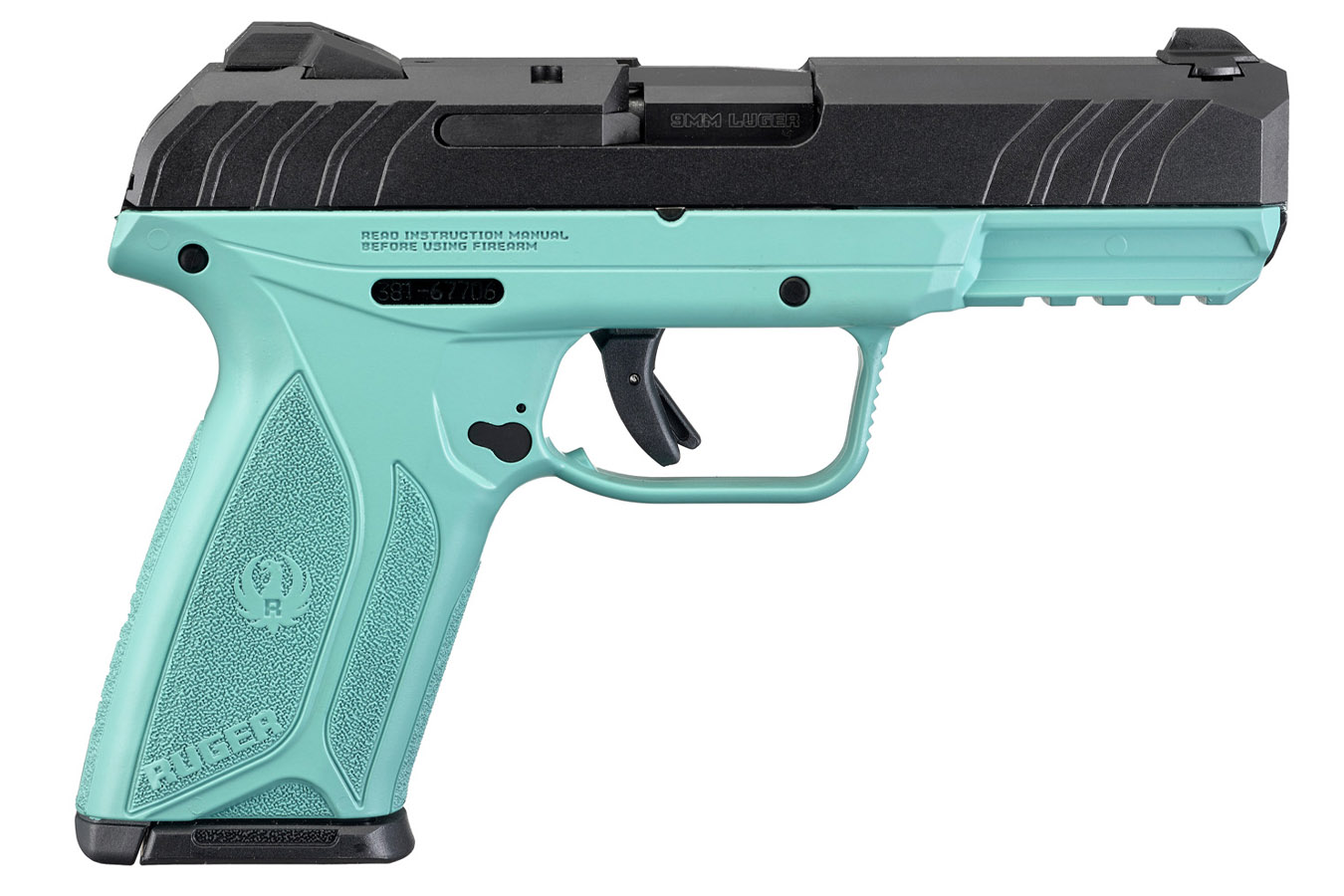 No. 15 Best Selling: RUGER SECURITY 9 COMPACT 9MM 4 IN BBL 15 RD MAG BLACK/TURQUOISE