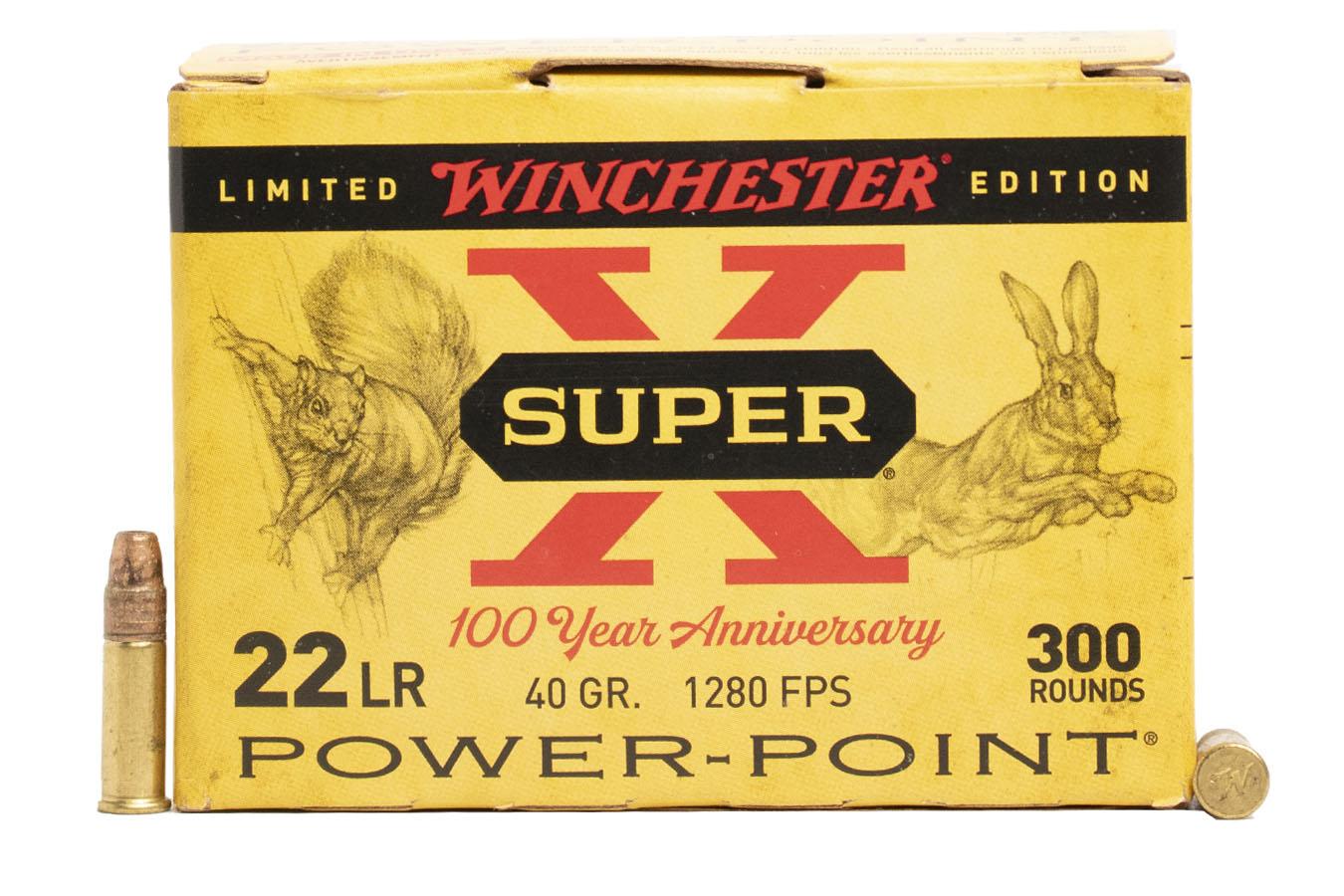 WINCHESTER AMMO 22LR 40 GR HP POWER POINT SUPER X 300/BOX