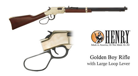 HENRY REPEATING ARMS Golden Boy .17 HMR Lever Action Rifle with Large Loop