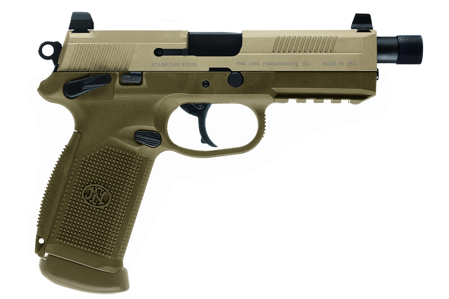 FNH FNX-45 Tactical 45 Auto Flat Dark Earth (FDE) Pistol with Threaded