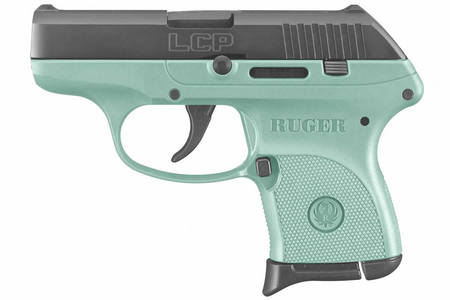 RUGER LCP 380 ACP BLACK SLIDE TURQUOISE FRAME 2.75 IN BBL