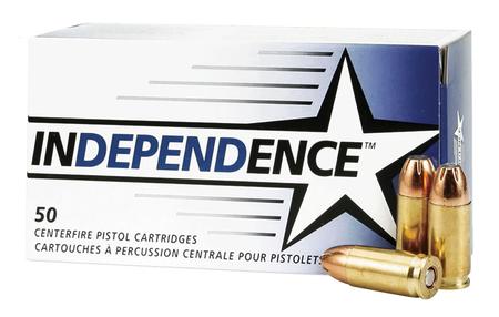 INDEPENDENCE 9mm Luger 115 gr JHP Brass Cased 50/Box