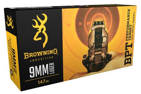BROWNING AMMUNITION 9mm Luger 147 gr FMJ BPT Performance Target 50/Box