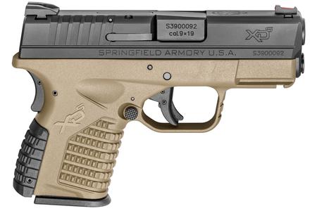 SPRINGFIELD XDS 3.3 Single Stack 9mm Flat Dark Earth (FDE) Essentials Package