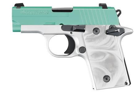 SIG SAUER P238 380 ACP Carry Conceal Pistol with Robins Egg Blue Slide