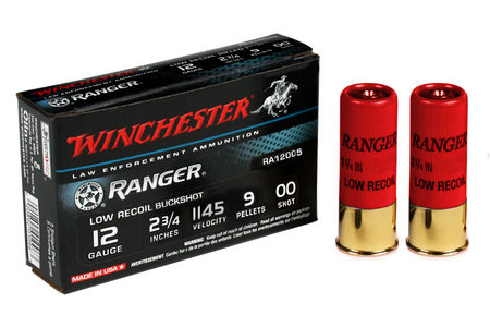 WINCHESTER AMMO 12 Ga 2 3/4 in 9 Pellet 00 Ranger Low Recoil Buckshot 5/Box (LE)