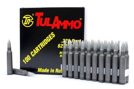 TULA AMMO 223 Rem 62 gr FMJ Steel Case 100/Box