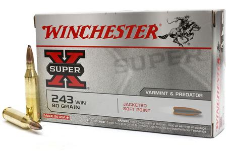 Winchester 243 Win 80 gr Jacketed Soft Point Super-X 20/Box