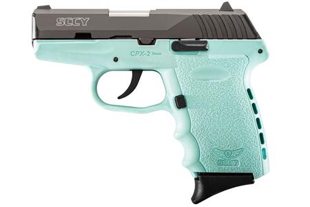 SCCY CPX-2 9mm Aqua Blue Pistol with Black Slide
