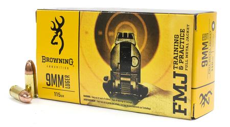 BROWNING AMMUNITION 9mm Luger 115 gr FMJ Training and Practice 500/Case