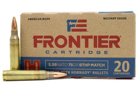 HORNADY 5.56 NATO 75 gr BTHP Match Frontier 500 Round Case