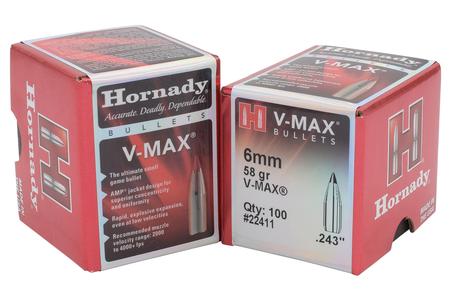 HORNADY 6mm .243 58 gr V-Max 100/Box