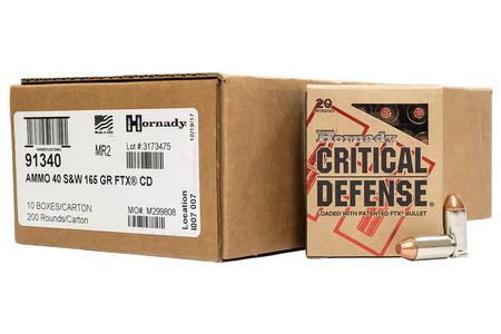 HORNADY 40SW 165 gr Critical Defense 200/Case