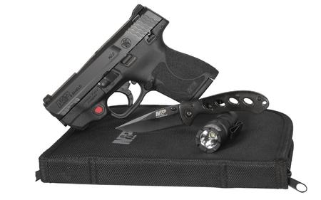 SMITH AND WESSON MP9 Shield M2.0 9mm Everyday Carry Kit w/ Crimson Trace Laser, Flashlight, Knife
