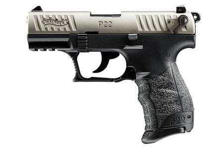 WALTHER P22 QD 22 LR Rimfire Pistol with Nickel Slide and Decocker