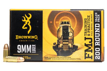 BROWNING AMMUNITION 9mm 115 gr FMJ 200 Round Value Pack