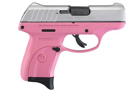 RUGER EC9s 9mm Striker-Fired Pistol with Pink Grip Frame and Aluminum Cerakote Slide