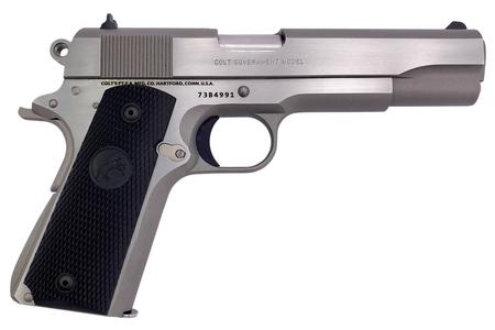 1911 GOVERNMENT 45 ACP FULL-SIZE PISTOL WITH BRUSHED STAINLESS FINISH