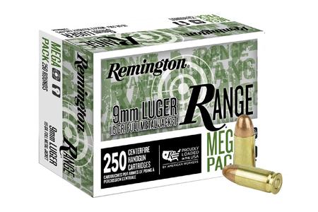 REMINGTON 9mm 115 gr FMJ Range Ammo 250 Round Value Pack
