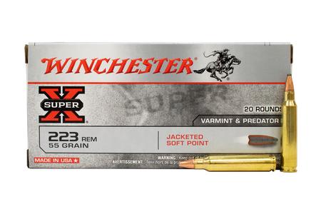 Winchester 223 Rem 55 Gr Jacketed SP Super-X 20/Box
