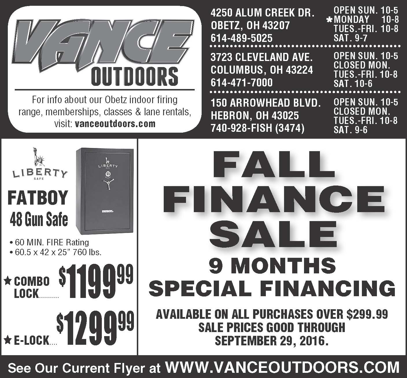 Weekly Insert Sale Vance Outdoors