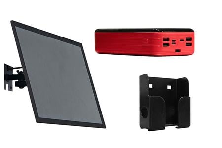 REDNECK OUTDOORS SOLAR PANEL AND POWER BANK KIT, W/ USB LIGHT AND POWERBANK HOLDER