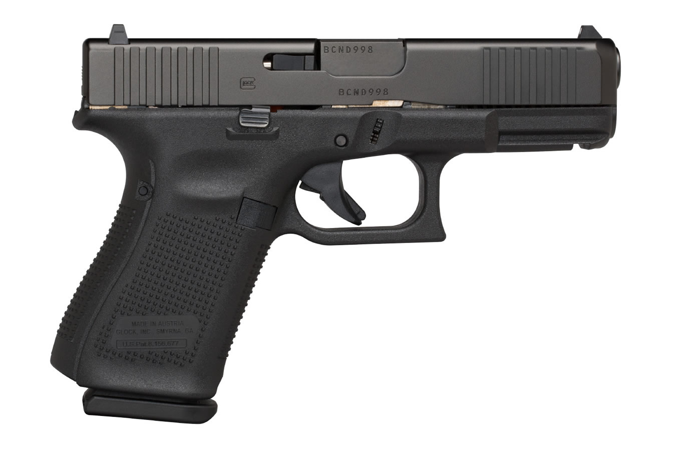 GLOCK 19 GEN5 9MM PISTOL WITH FRONT SERRATIONS AND AMERIGLO BOLD NIGHT SIGHTS (LE)