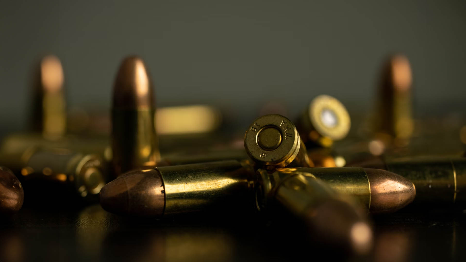 Pile of different types of ammunition