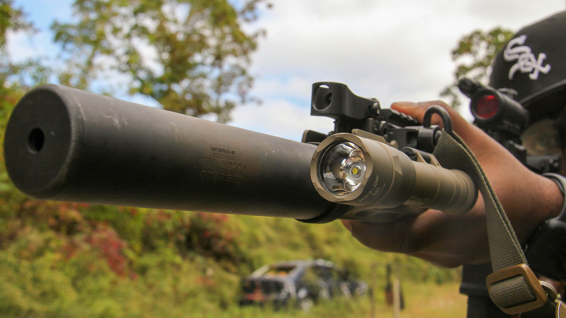 end of a suppressor of a firearm