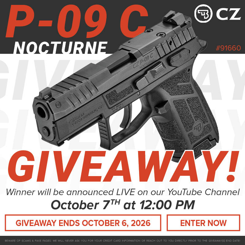 CZ P-09 C Nocturne Compact 9mm Semi-Auto Pistol Giveaway