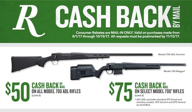 Model 700 Rifles with Cash Back