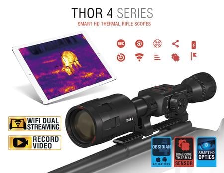 THOR 4, 4.5X-18X, 384X288 RESOLUTION THERMAL RIFLE SCOPE