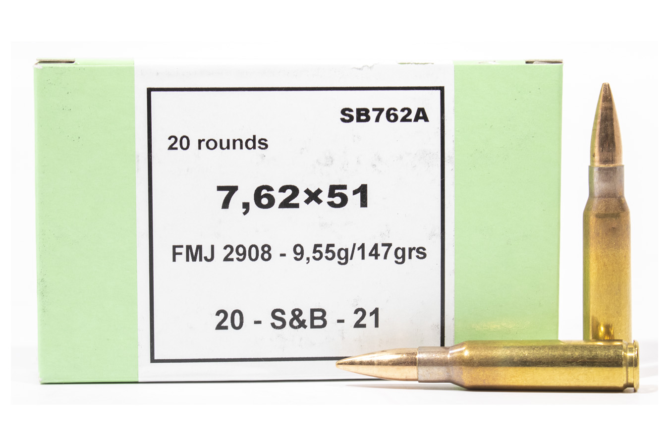 SELLIER AND BELLOT 7.62X51 147GR FMJ 20RNDS