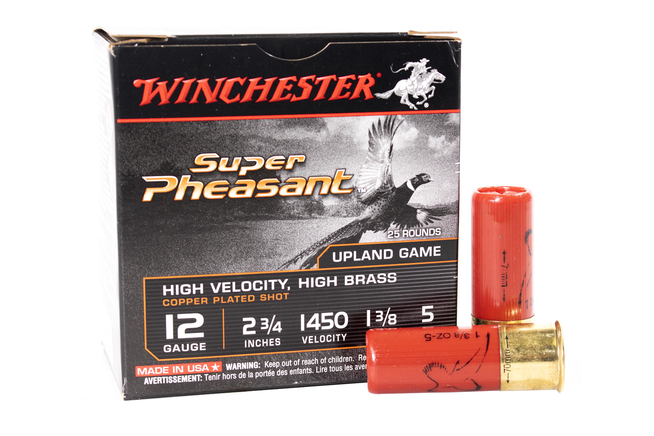 Winchester 12 Gauge 2 3 4 Inch 1 3 8 Oz 5 Shot Super Pheasant 25 Box 