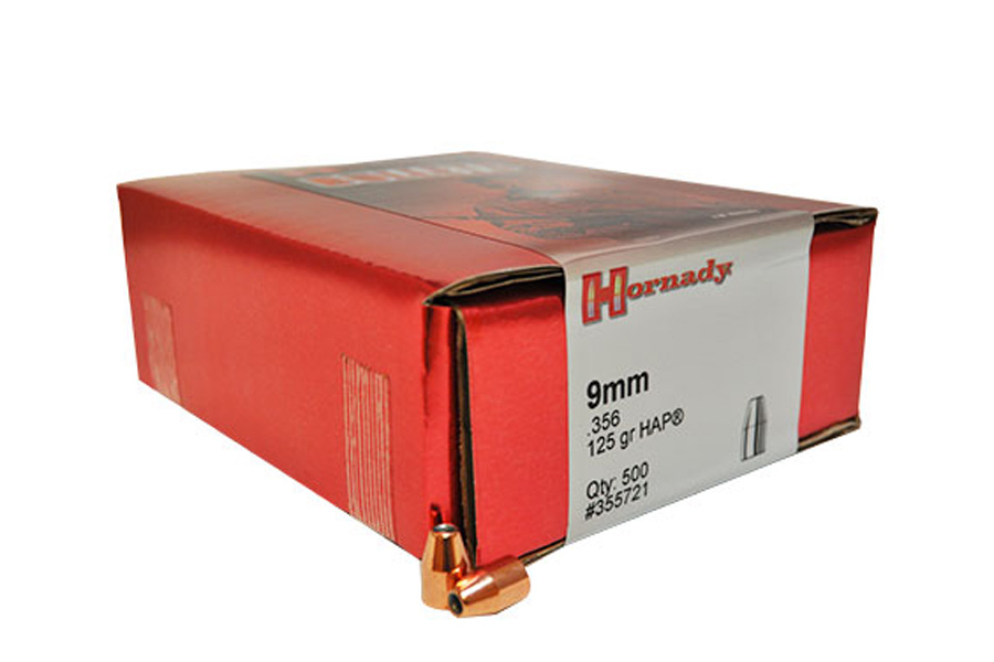 Hornady 9mm .356 125 Gr HAP 500/Box