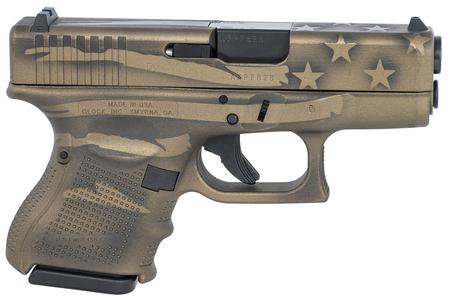 GLOCK 26 Gen4 9mm Subcompact Pistol with Coyote Battle Worn Flag Cerakote Finish (Made in USA)