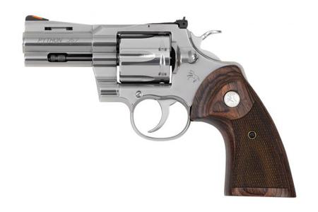 COLT PYTHON .357 MAGNUM DA/SA REVOLVER WITH 3 INCH BARREL AND STAINLESS STEEL FINISH