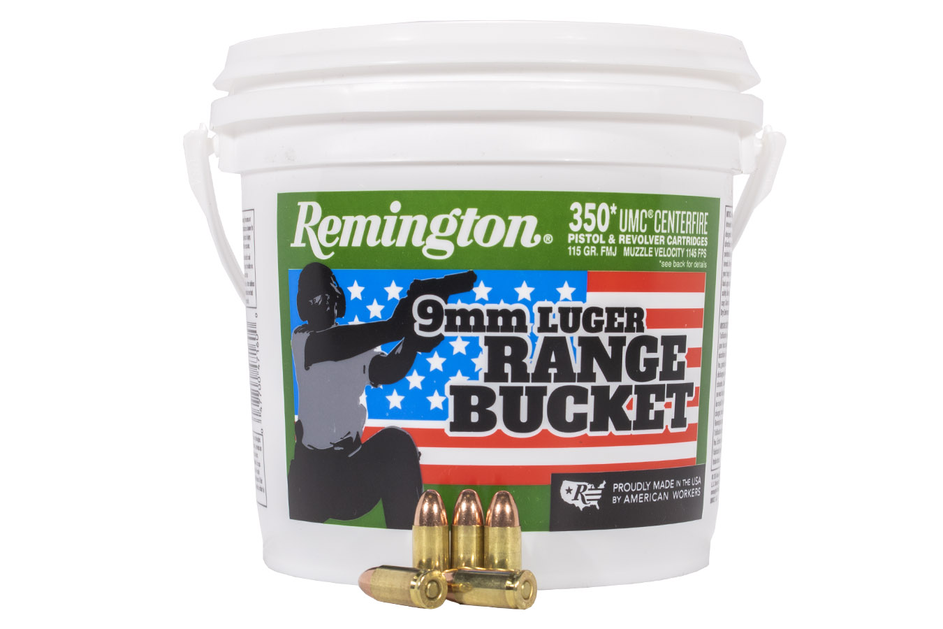 Remington 9mm 115 Gr FMJ 350 Rounds In Range Bucket Sportsman s 