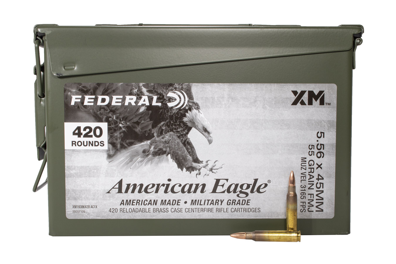 FEDERAL AMMUNITION AMERICAN EAGLE 5.56X45MM NATO 55GR FMJBT 420RNDS