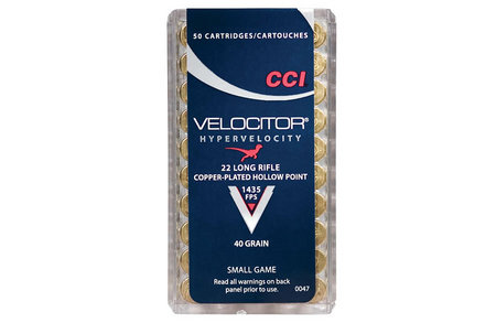 CCI AMMUNITION 22LR 40 gr Copper Plated HP Velocitor 50/Box