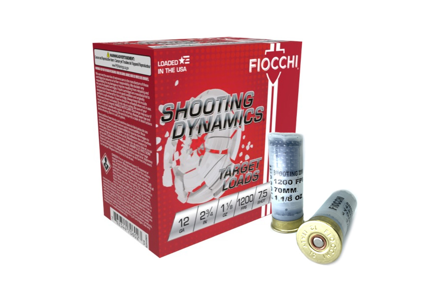 Fiocchi 12 Gauge 2 3/4 in  1 1/8 oz. 7.5 Shot Target Load Shooting Dynamics 25/Box
