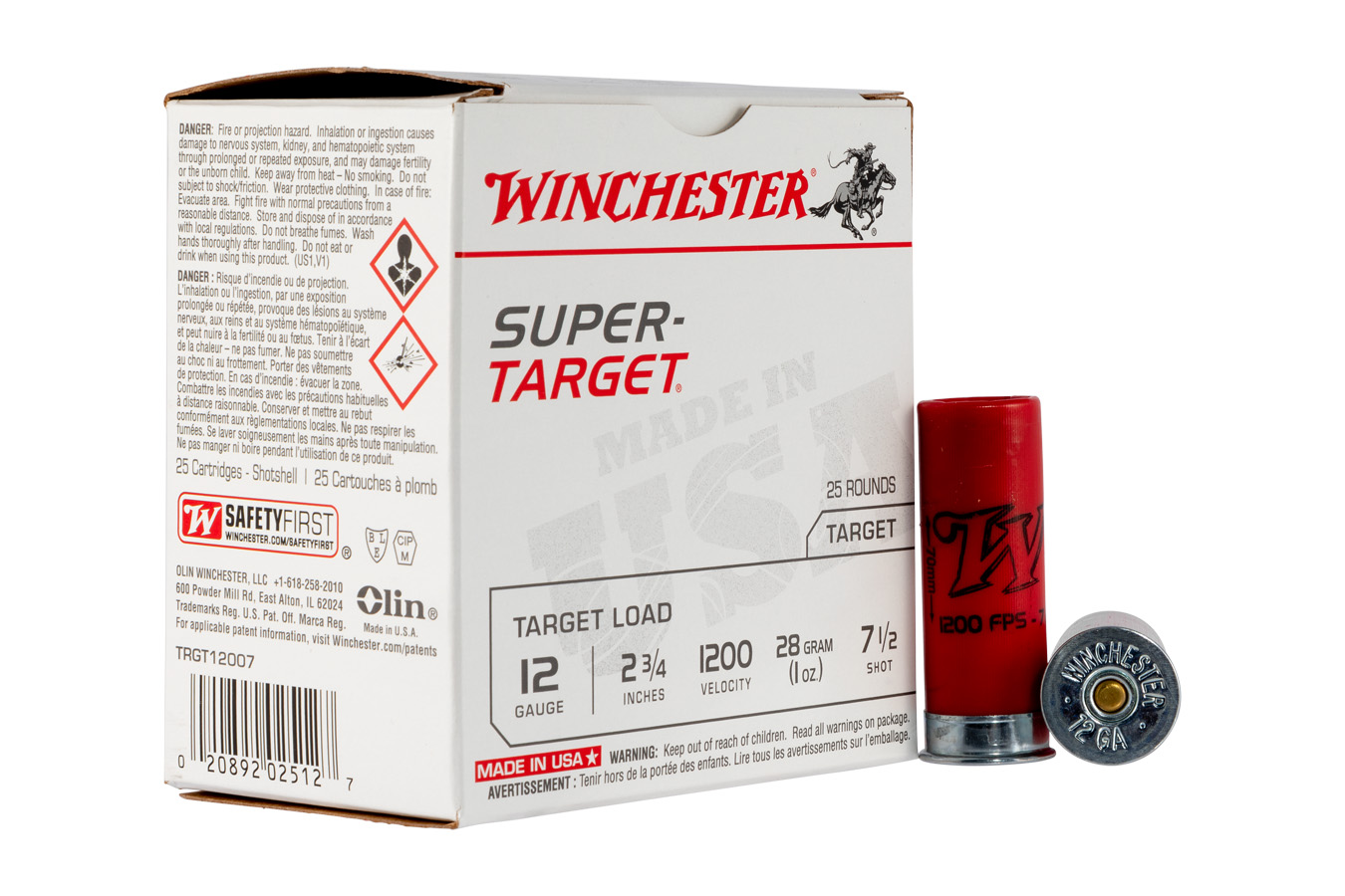 Winchester 12 Gauge 2 3 4 In 1 Oz 7 5 Super Target 25 Box Sportsman 
