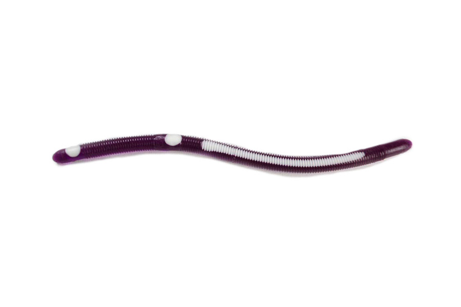 Kelly S Two-Hook Weedless Worm (Wine/White)