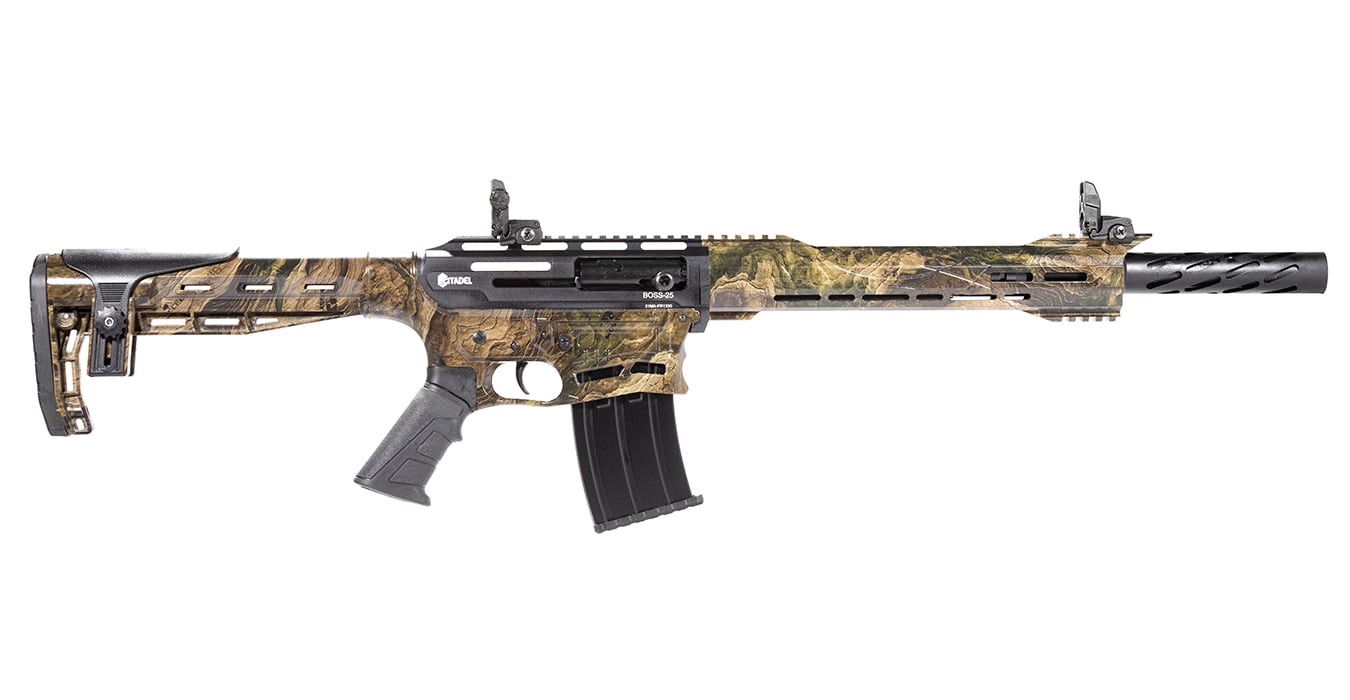 CITADEL BOSS-25 12 GAUGE AR-STYLE SEMI-AUTOMATIC SHOTGUN WITH MOSSY OAK CAMO FINISH