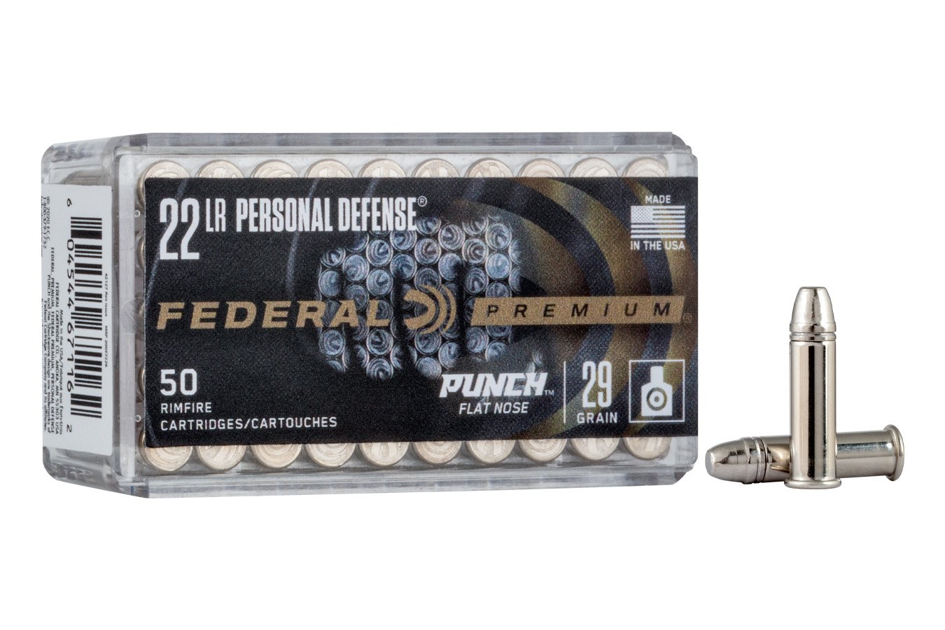 FEDERAL AMMUNITION 22LR 29GR PUNCH FLAT NOSE 50RNDS