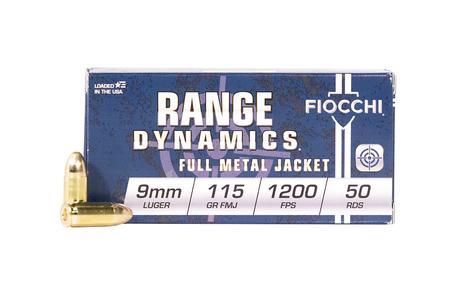 FIOCCHI 9mm Luger 115 gr FMJ Ammo 50/Box