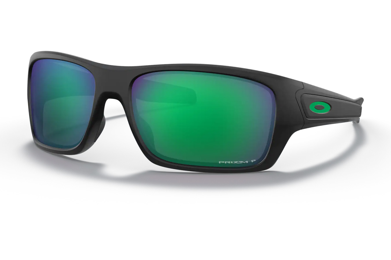 Oakley Turbine Sunglasses with Matte Black Frame and Prizm Jade Polarized Lenses